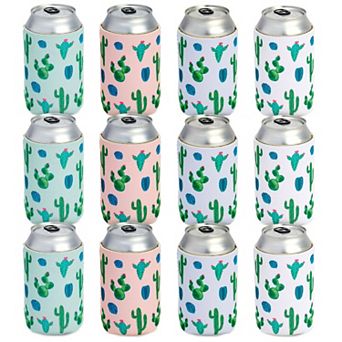 12 Pack Soda Sleeves for Beer Cans, Cooler Sleeves for Cactus Party Supplies