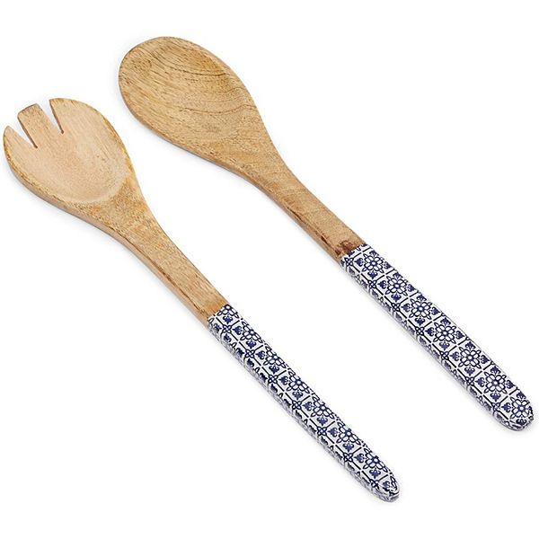 Farmlyn Creek Wooden Salad Serving Set, Kitchen Utensils for Cooking (2