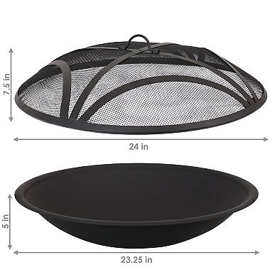 Sunnydaze Classic Elegance Replacement Fire Pit Bowl and Spark Screen