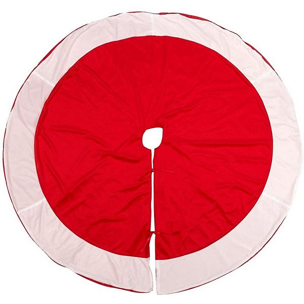 Juvale Christmas Tree Skirt, Red and White Velvet Tree Skirt, Holiday