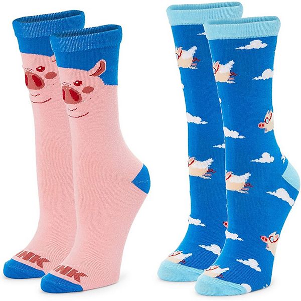 Zodaca Pig Socks for Men and Women, Novelty Sock Set (One Size, 2 Pairs)