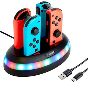 For Nintendo Switch Joy-con Controller Charger Rgb Flash Light Charging Station