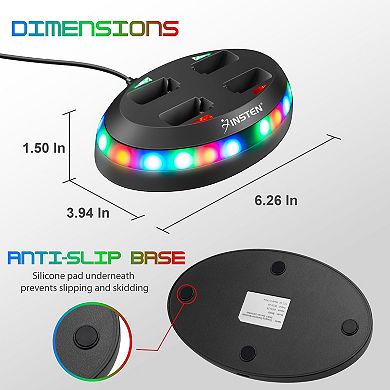 For Nintendo Switch Joy-con Controller Charger Rgb Flash Light Charging Station