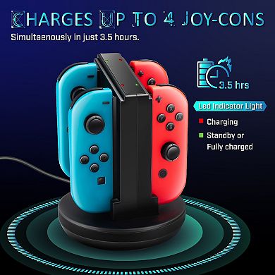 For Nintendo Switch Joy-con Controller Charger 4-in-1 Usb Charging Station Dock