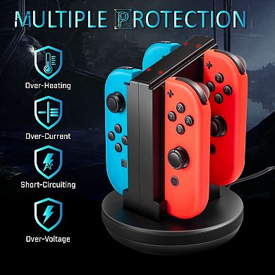 For Nintendo Switch Joy-con Controller Charger 4-in-1 Usb Charging Station Dock