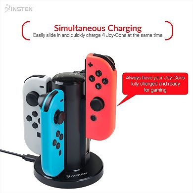 Joy-con Charger Usb Charging Stand Dock Station For Nintendo Switch & Oled Model