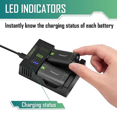 Dual Charging Dock Station Controller Charger W/ 2x Battery Packs For Xbox One