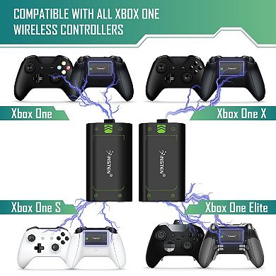 Dual Charging Dock Station Controller Charger W/ 2x Battery Packs For Xbox One