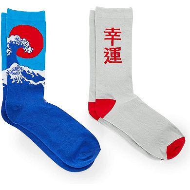 Zodaca Japan Crew Socks for Women, Fun Sock Gift Set (One Size, 2 Pairs)