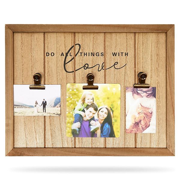 Farmlyn Creek Wall Mount Rustic Picture Frame with Clips for 3 x 4 Inch