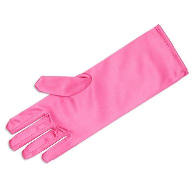 4 Pairs Satin Princess Gloves for Little Girls, Dress Up Costumes for Tea Party, Birthday (4 Colors)