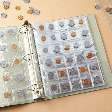 15x Coin Collecting Album Sleeves Collector Supplies Clear Pocket Page 8 X 11 In