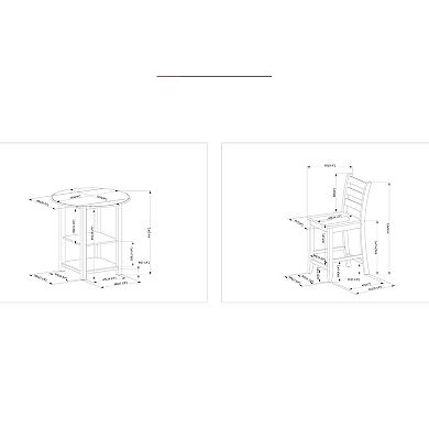 Linon Colm Counter Height Table & Chair 3-piece Set