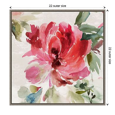 Amanti Art Fall Peony I Framed Canvas Wall Art