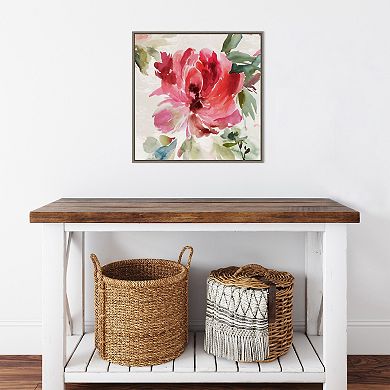 Amanti Art Fall Peony I Framed Canvas Wall Art
