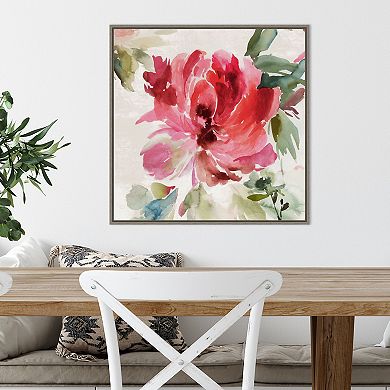 Amanti Art Fall Peony I Framed Canvas Wall Art