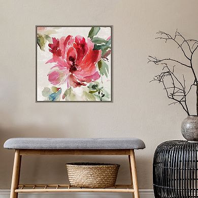 Amanti Art Fall Peony I Framed Canvas Wall Art