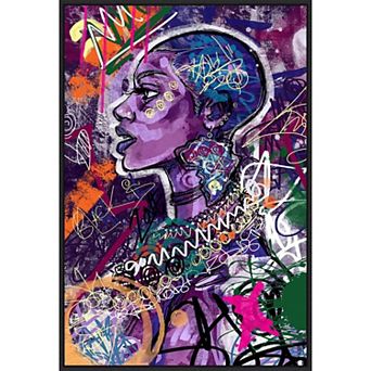 Amanti Art Black is Love (Woman) by Justin Copeland Framed Canvas Wall Art Print