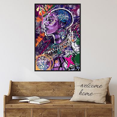 Amanti Art Black is Love (Woman) by Justin Copeland Framed Canvas Wall Art Print