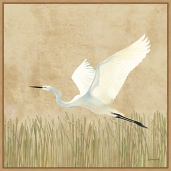 Amanti Art Egret Alighting II by Kathrine Lovell Framed Canvas Wall Art