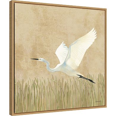 Amanti Art Egret Alighting II by Kathrine Lovell Framed Canvas Wall Art