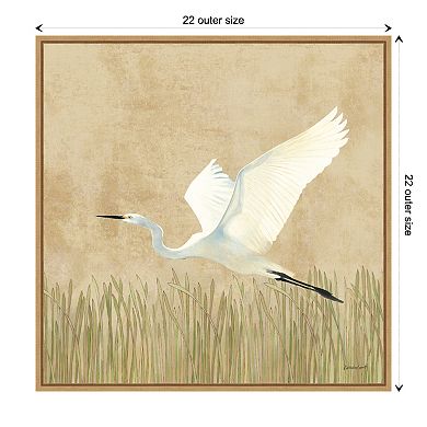 Amanti Art Egret Alighting II by Kathrine Lovell Framed Canvas Wall Art