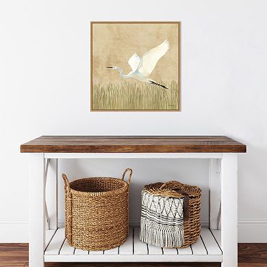 Amanti Art Egret Alighting II by Kathrine Lovell Framed Canvas Wall Art