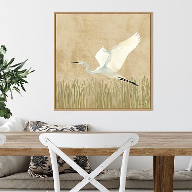 Amanti Art Egret Alighting II by Kathrine Lovell Framed Canvas Wall Art