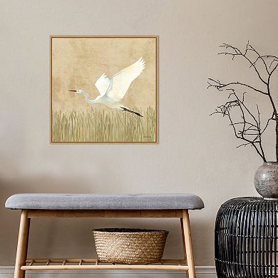 Amanti Art Egret Alighting II by Kathrine Lovell Framed Canvas Wall Art