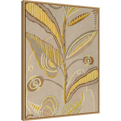 Amanti Art Delicate Deco Plant Pattern IV Framed Canvas Wall Art