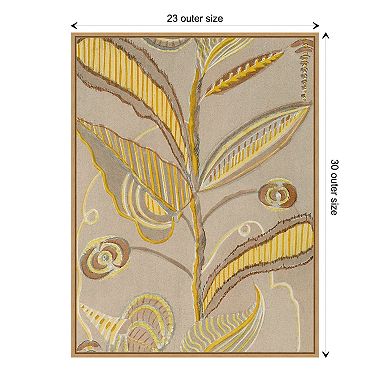 Amanti Art Delicate Deco Plant Pattern IV Framed Canvas Wall Art