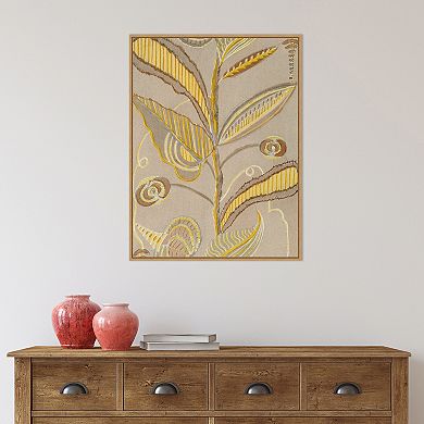 Amanti Art Delicate Deco Plant Pattern IV Framed Canvas Wall Art