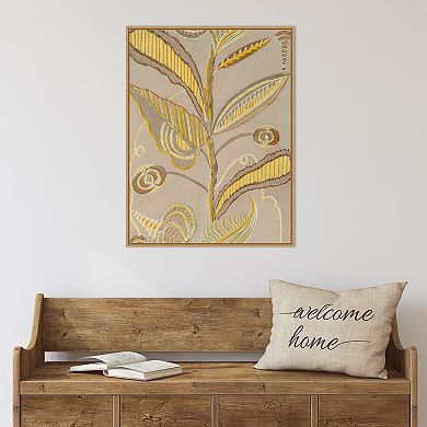 Amanti Art Delicate Deco Plant Pattern IV Framed Canvas Wall Art