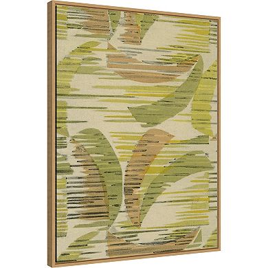 Amanti Art Delicate Deco Plant Pattern VII Framed Canvas Wall Art