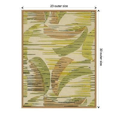 Amanti Art Delicate Deco Plant Pattern VII Framed Canvas Wall Art