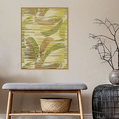 Amanti Art Delicate Deco Plant Pattern VII Framed Canvas Wall Art