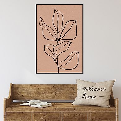 Amanti Art Balance VII (Leaves) Framed Canvas Wall Art
