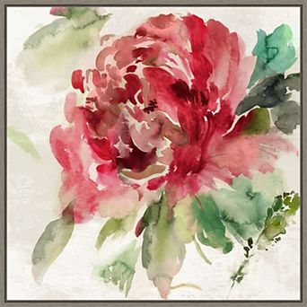 Amanti Art Fall Peony II Framed Canvas Wall Art