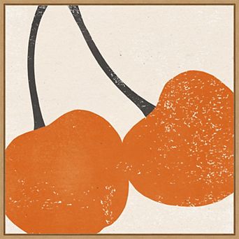 Amanti Art Graphic Fruit III (Cherry) Framed Canvas Wall Art