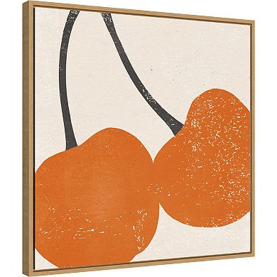Amanti Art Graphic Fruit III (Cherry) Framed Canvas Wall Art
