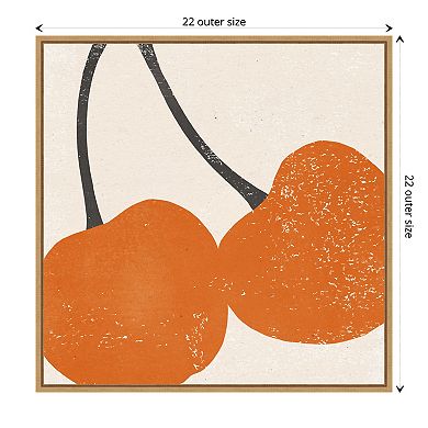 Amanti Art Graphic Fruit III (Cherry) Framed Canvas Wall Art