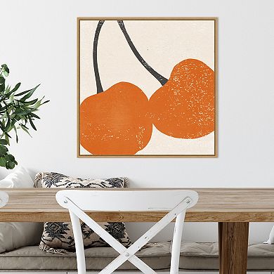 Amanti Art Graphic Fruit III (Cherry) Framed Canvas Wall Art