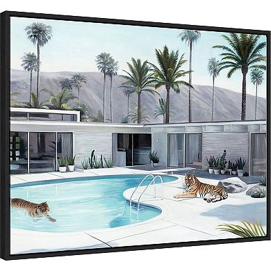 Amanti Art Go Wild (Tigers) Framed Canvas Wall Art Print