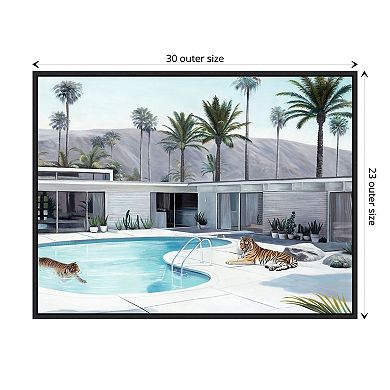 Amanti Art Go Wild (Tigers) Framed Canvas Wall Art Print