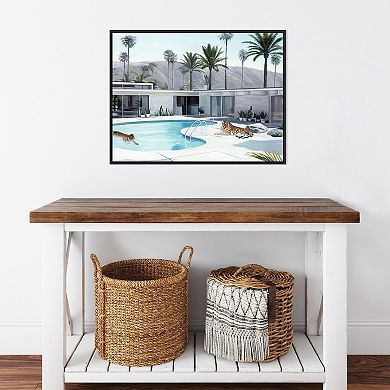 Amanti Art Go Wild (Tigers) Framed Canvas Wall Art Print