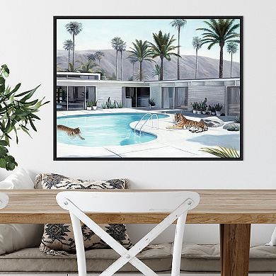 Amanti Art Go Wild (Tigers) Framed Canvas Wall Art Print