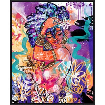 Amanti Art Gold Flowers by Justin Copeland Framed Canvas Wall Art Print