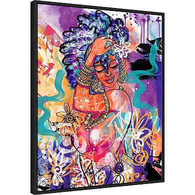 Amanti Art Gold Flowers by Justin Copeland Framed Canvas Wall Art Print
