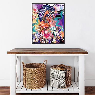 Amanti Art Gold Flowers by Justin Copeland Framed Canvas Wall Art Print
