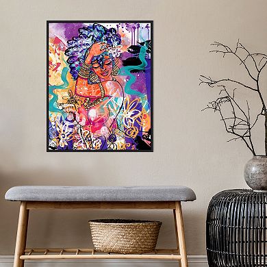 Amanti Art Gold Flowers by Justin Copeland Framed Canvas Wall Art Print